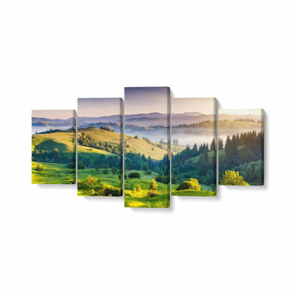Tablou MultiCanvas 5 piese, Tree Mountain - canvasgift.ro