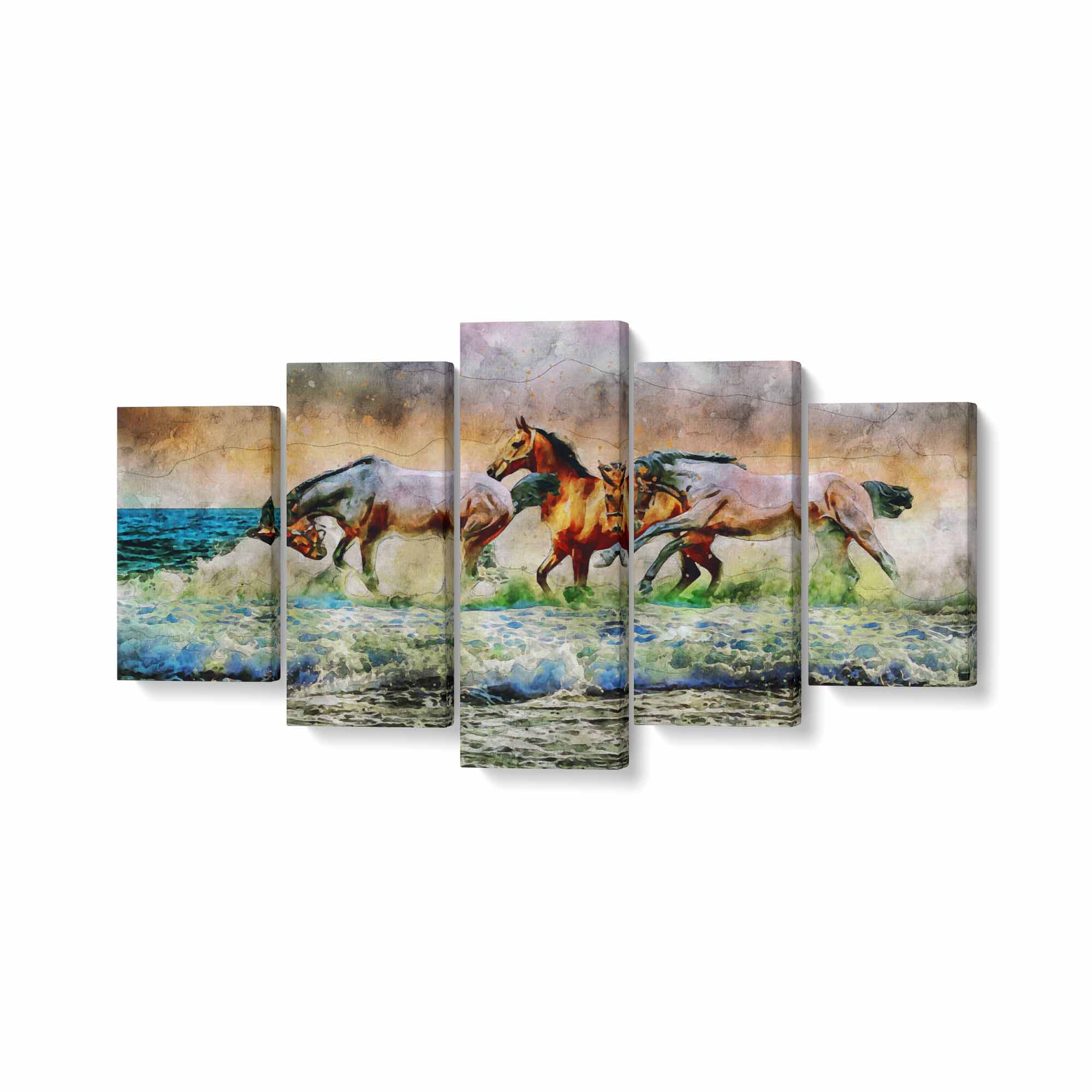 Tablou MultiCanvas 5 piese, Painted Horse