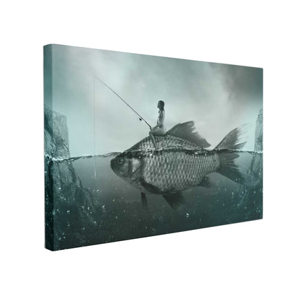 Tablou Canvas Artistic Fish with Woman Fishing