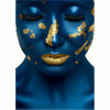 Tablou Canvas Blue Skin and Gold Lips