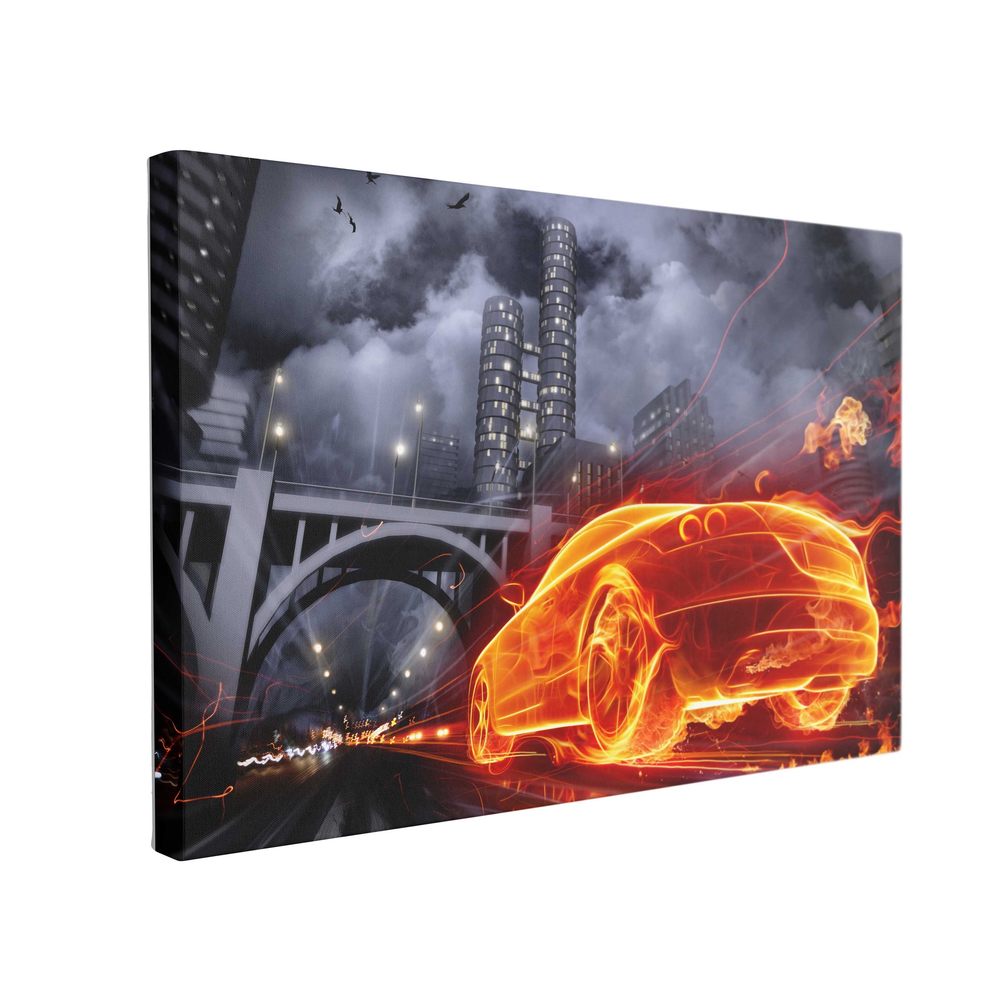 Tablou Canvas Car on Fire