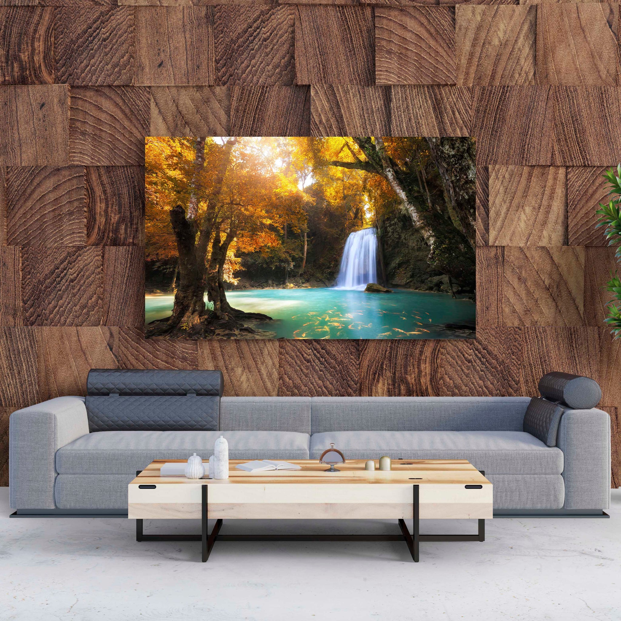 Tablou Canvas Deep Forest Waterfall