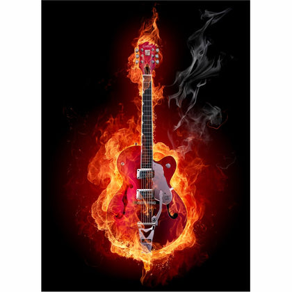 Tablou Canvas Guitar on Fire