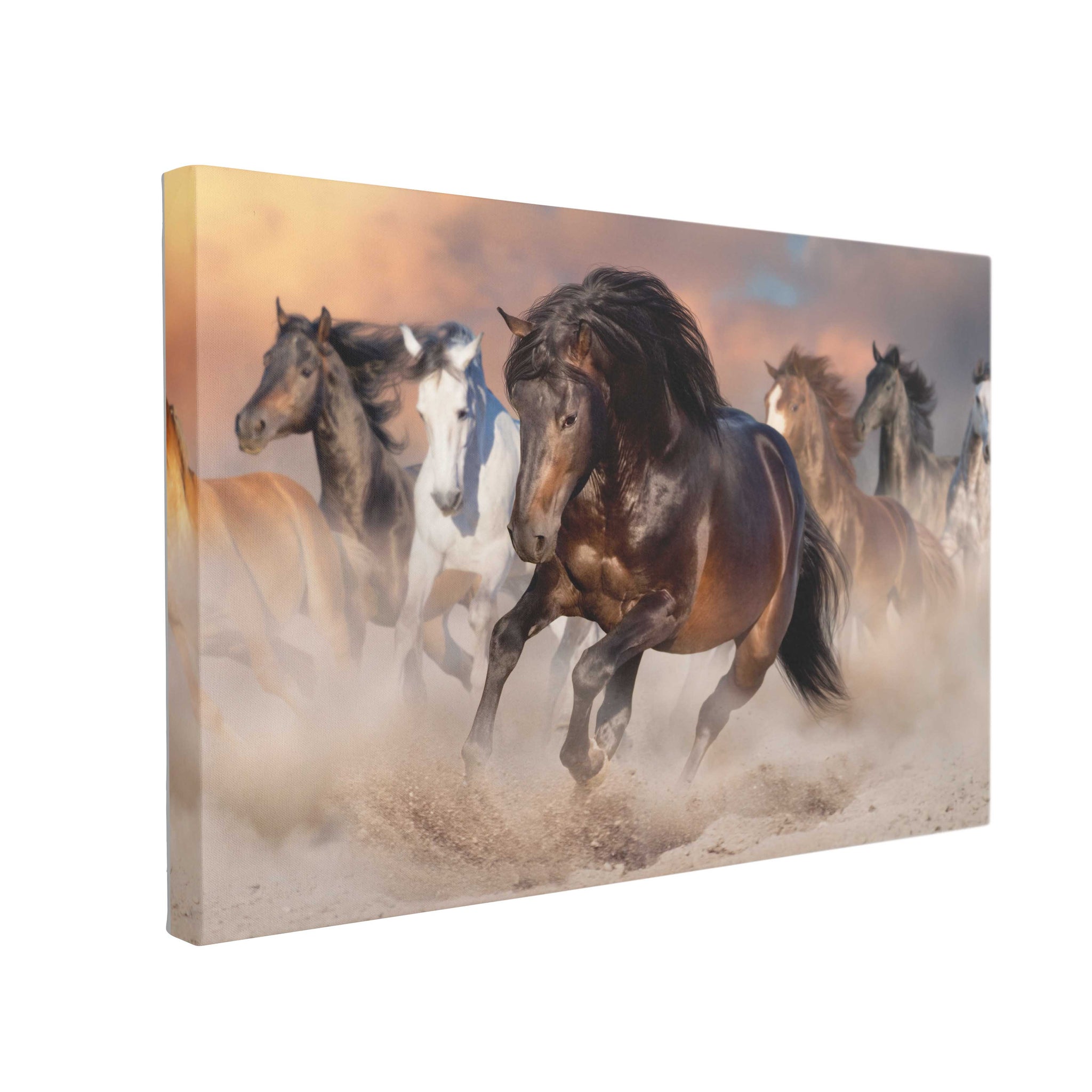 Tablou Canvas Horse Herd Run in Desert