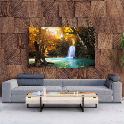 Tablou Canvas Waterfall Lake Tree