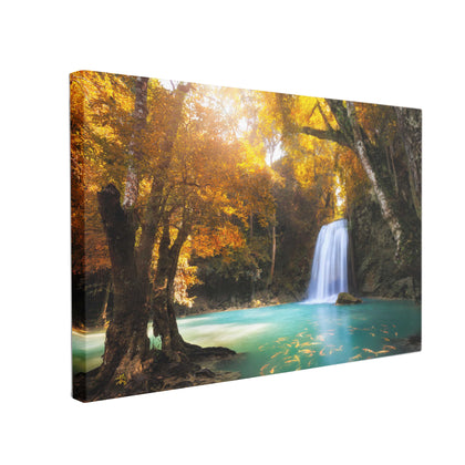 Tablou Canvas Waterfall Lake Tree